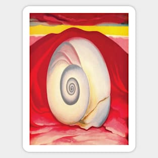 Red Hill And White Shell by Georgia O'Keeffe Sticker